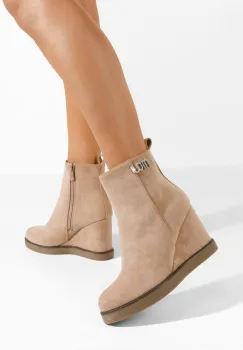 Botine cu platforma Niau kaki imagine