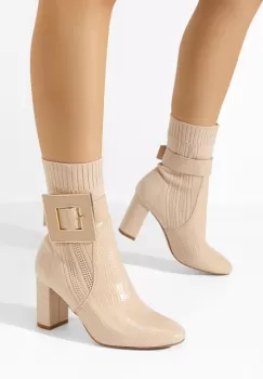 Botine cu toc gros Armeta bej imagine