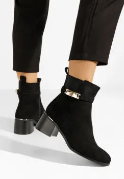 Botine cu toc gros Jessica negre imagine