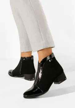 Botine cu toc gros negre Gava imagine