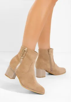 Botine cu toc gros Otalira kaki imagine