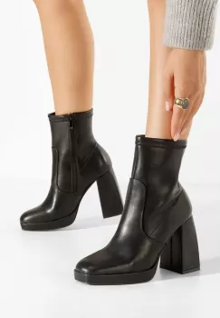 Botine cu toc gros Paloma negre imagine