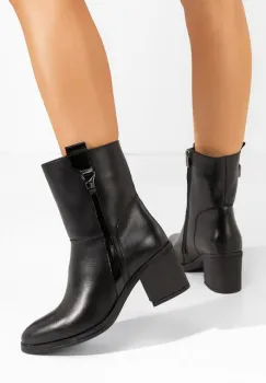 Botine cu toc gros Pamala negre imagine