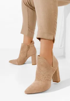 Botine cu toc gros Ronnia kaki imagine