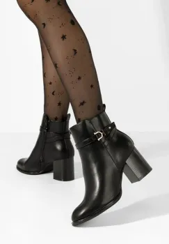 Botine cu toc gros Sherika negre imagine