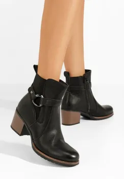 Botine cu toc gros Sureda negre imagine