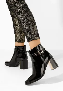 Botine cu toc gros Zeyla V2 negre imagine