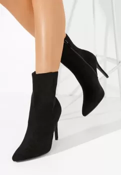 Botine cu toc subtire Ovieta negre imagine