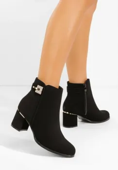Botine cu toc Veliora negre imagine