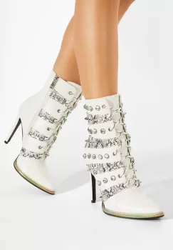 Botine elegante albe Aprilia imagine