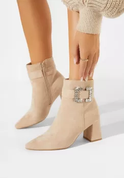 Botine elegante bej Lievine imagine