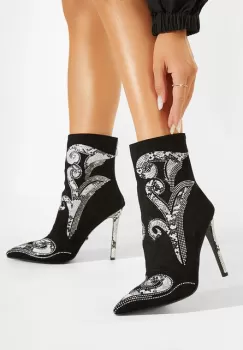 Botine elegante negre Evry imagine