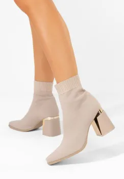 Botine tip soseta Mirelina bej imagine