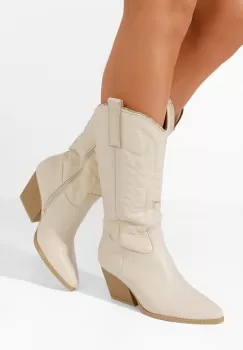 Cizme cowboy dama Albeva bej imagine