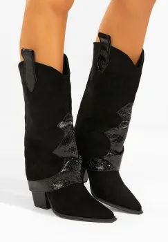 Cizme cowboy dama Nistora negre imagine