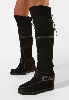 Cizme cu platforma ascunsa negre Cajiz imagine