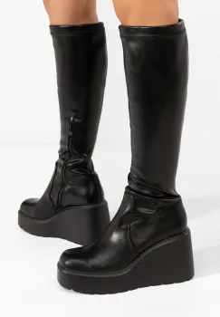 Cizme cu platforma Rozalin negre imagine