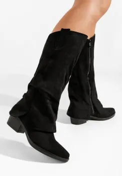 Cizme cu toc Chandana negre imagine