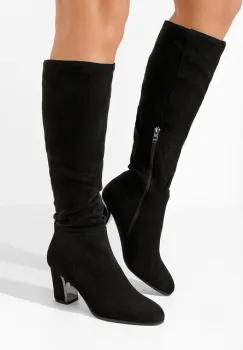 Cizme cu toc gros Sindra negre imagine