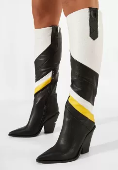 Cizme cu toc Marike Albe imagine