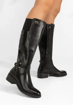 Cizme cu toc mic Eveline negre imagine