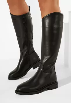 Cizme cu toc mic negre Braga imagine