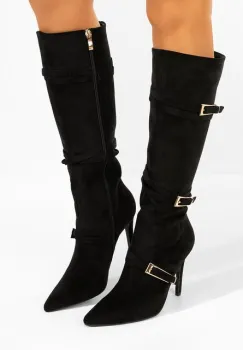 Cizme cu toc subtire Ernesia negre imagine