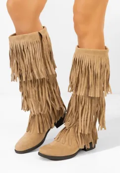 Cizme dama fara toc Eriora kaki imagine