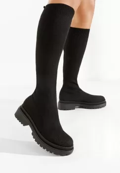 Cizme dama fara toc Olvera negre imagine