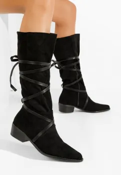 Cizme dama fara toc Raizza negre imagine