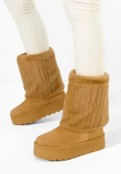 Cizme imblanite dama Myria V2 camel imagine