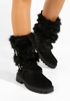 Cizme imblanite dama Nelisia negre imagine