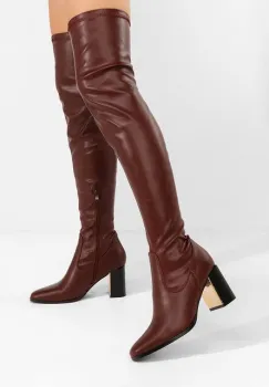 Cizme lungi peste genunchi Jeanne grena imagine