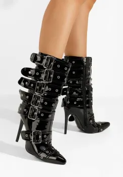 Cizme stiletto Donetta negre imagine