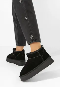 Cizme tip ugg cu platforma Cortney negre imagine