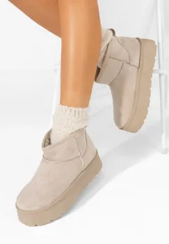 Cizme tip ugg cu platforma Savieda V7 kaki imagine