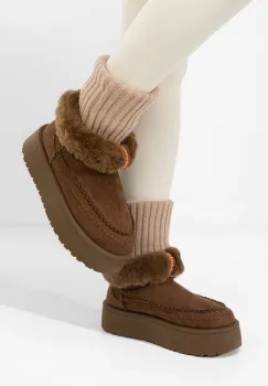 Cizme tip ugg Sarida maro imagine