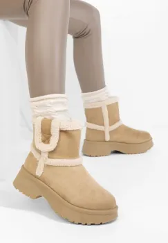 Cizme tip ugg Sicona kaki imagine