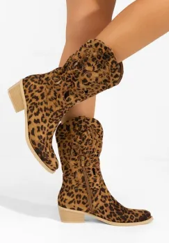 Cizme western dama Lettie leopard imagine