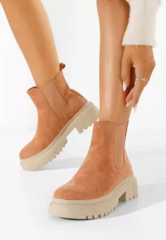 Ghete chelsea dama Encinas portocalii imagine