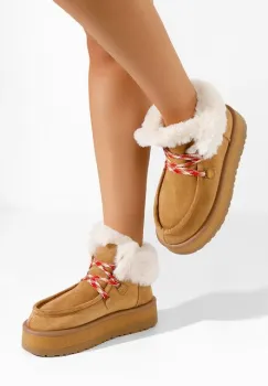 Ghete cu platforma Aseva camel imagine