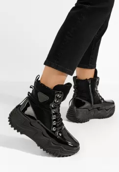 Ghete cu platforma Galonia negre imagine