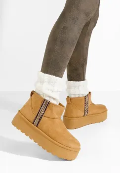 Ghete cu platforma Liley camel imagine