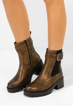 Ghete cu toc Corviana camel imagine