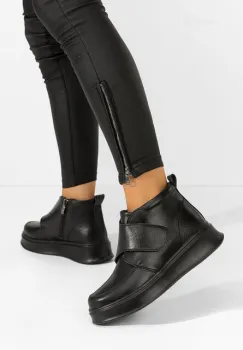 Ghete dama piele Jerrica negre imagine