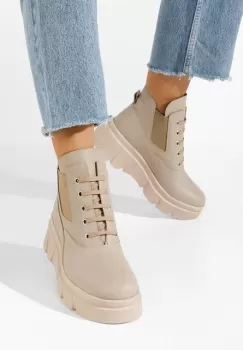 Ghete dama piele Melba bej imagine