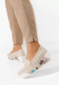 Mocasini cu platforma Havana bej imagine