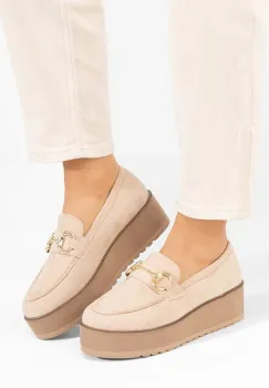 Mocasini cu platforma Leondra V3 bej imagine