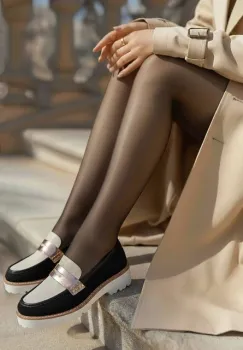 Mocasini cu talpa groasa Camila negri imagine