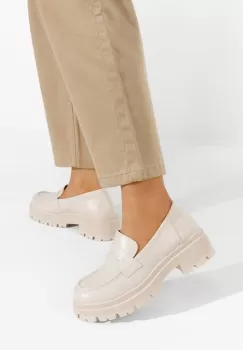 Mocasini cu talpa groasa Larsa bej imagine